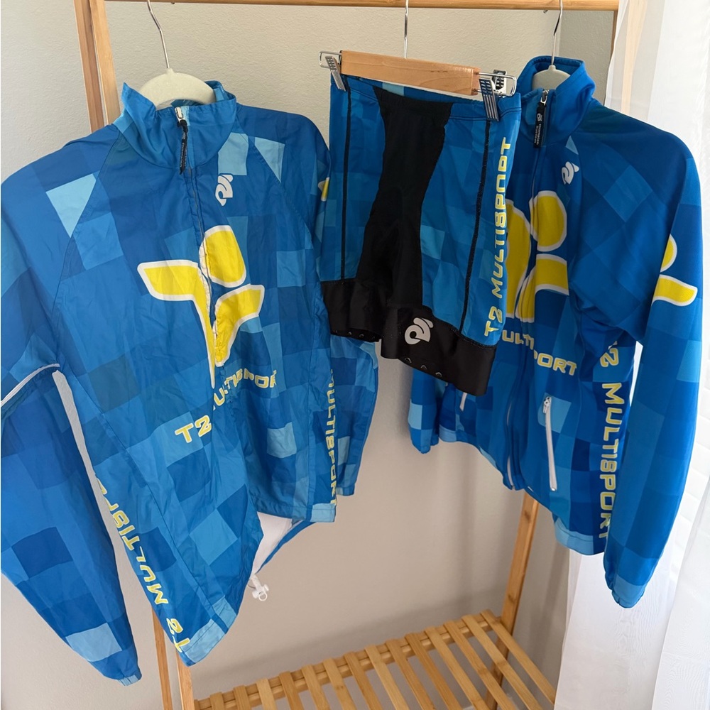Champion Blue and Yellow Multisport Jackets (S) and Jersey short kit set (XS)